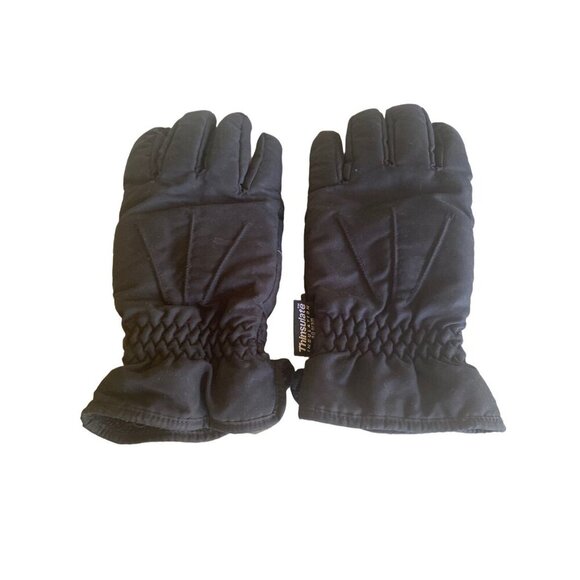 Black Ladies Medium Thinsulate Gloves 40 gram Insulation - Picture 1 of 4